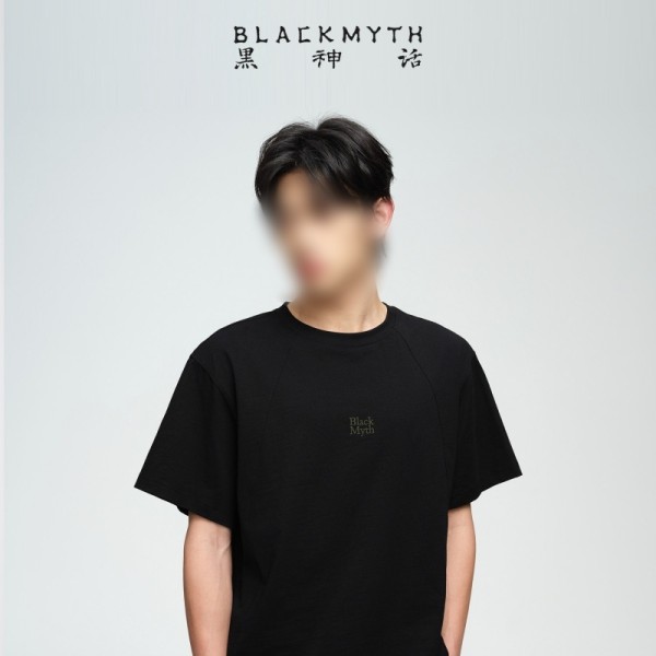 Black Myth Wukong Day Moon Geometric Cotton Short Sleeve T-Shirt